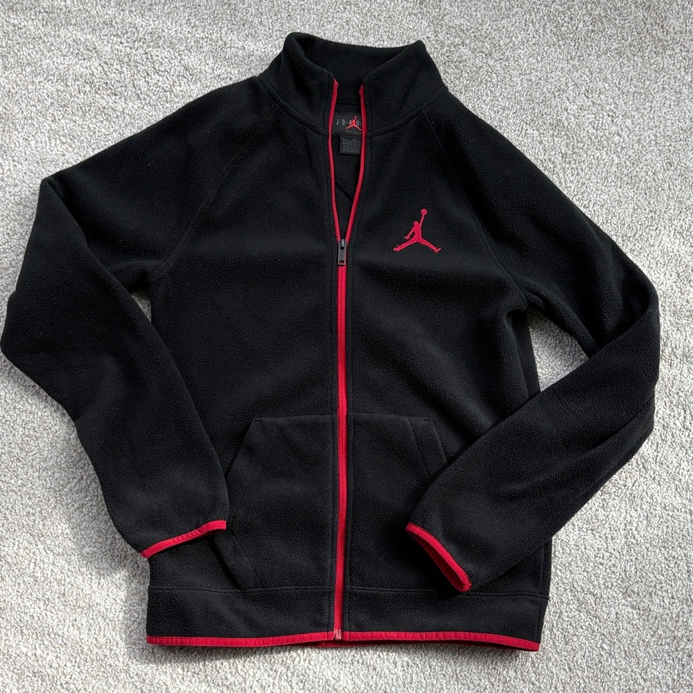 Jordan Kids Black and Red Fleece Jacket